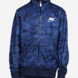 BNWT NIKE sportswear logo allover midnight navy track jacket (4) pockets